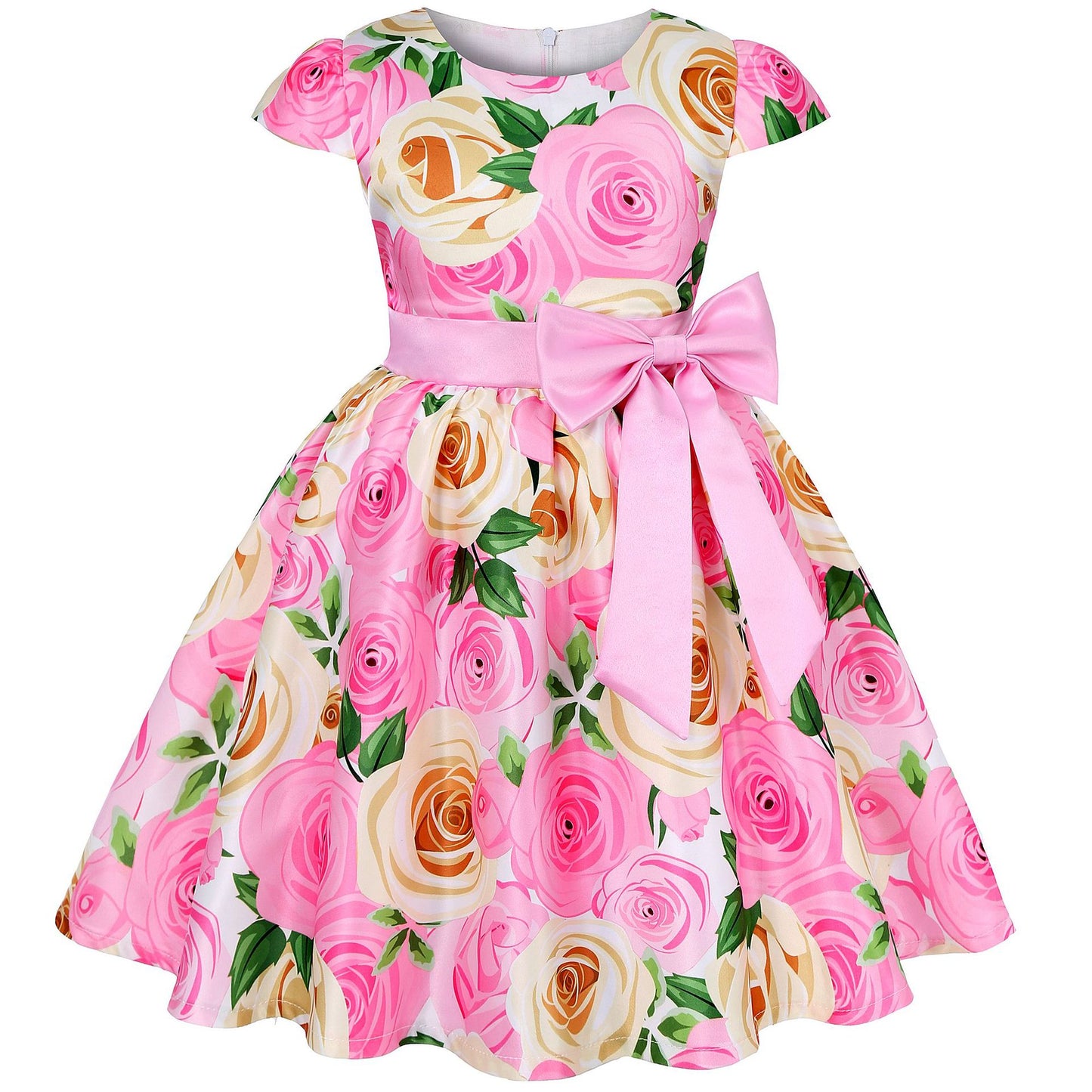 Flower Elegant Causal Princess Party Dresses Children Clothing