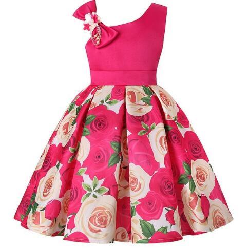 Flower Elegant Causal Princess Party Dresses Children Clothing