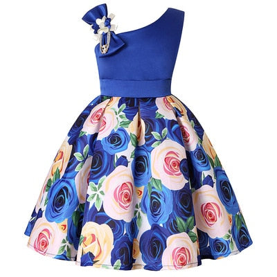 Flower Elegant Causal Princess Party Dresses Children Clothing