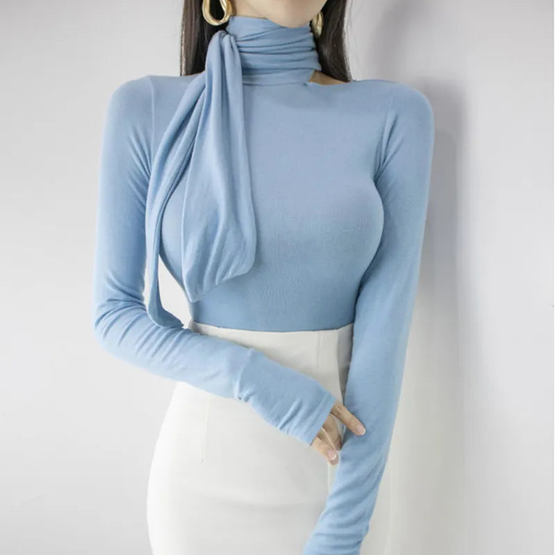 Solid Basic Long Sleeve Tshirt Casual Tops