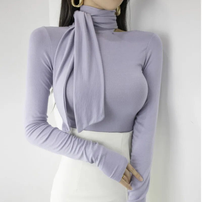Solid Basic Long Sleeve Tshirt Casual Tops