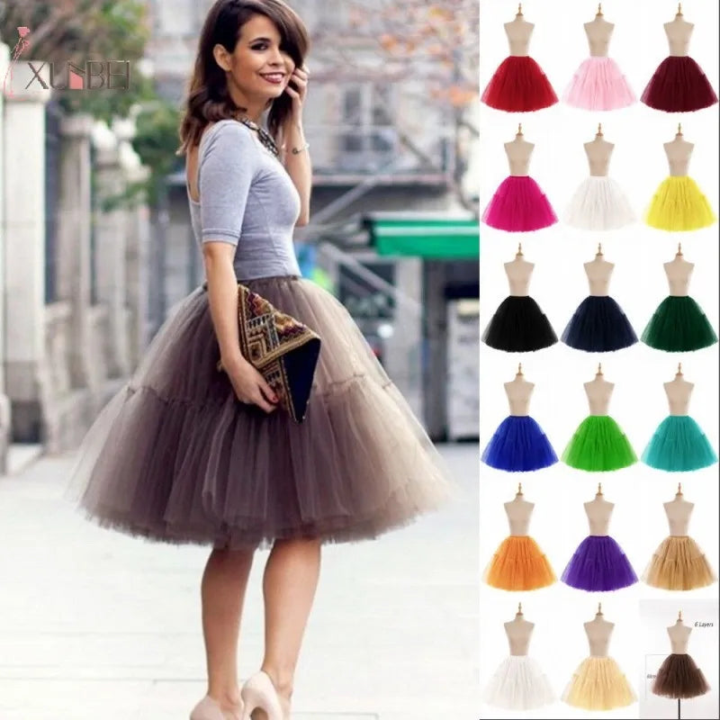 6 Layers Tulle Tutu Skirt Flare Puffy Petticoat Dress Make Me Elegant 6 Layers Tulle Tutu Skirt Flare Puffy Petticoat Dress Make Me Elegant