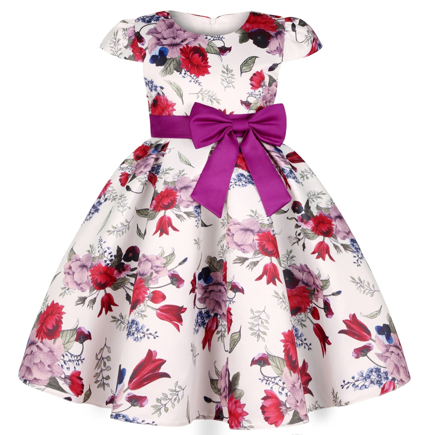 Flower Elegant Causal Princess Party Dresses Children Clothing