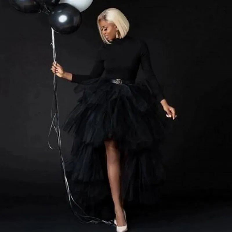 Tulle Skirts Layered High Waist Long Tiered Tulle Skirt
