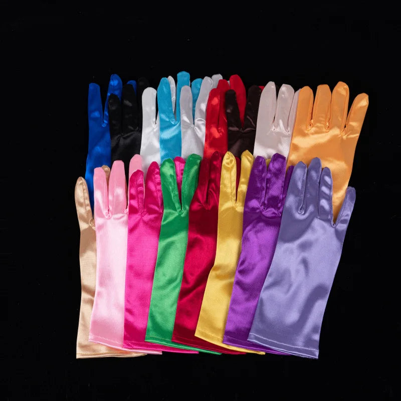 Satin Silk Smooth Solid High Elasticity Gloves