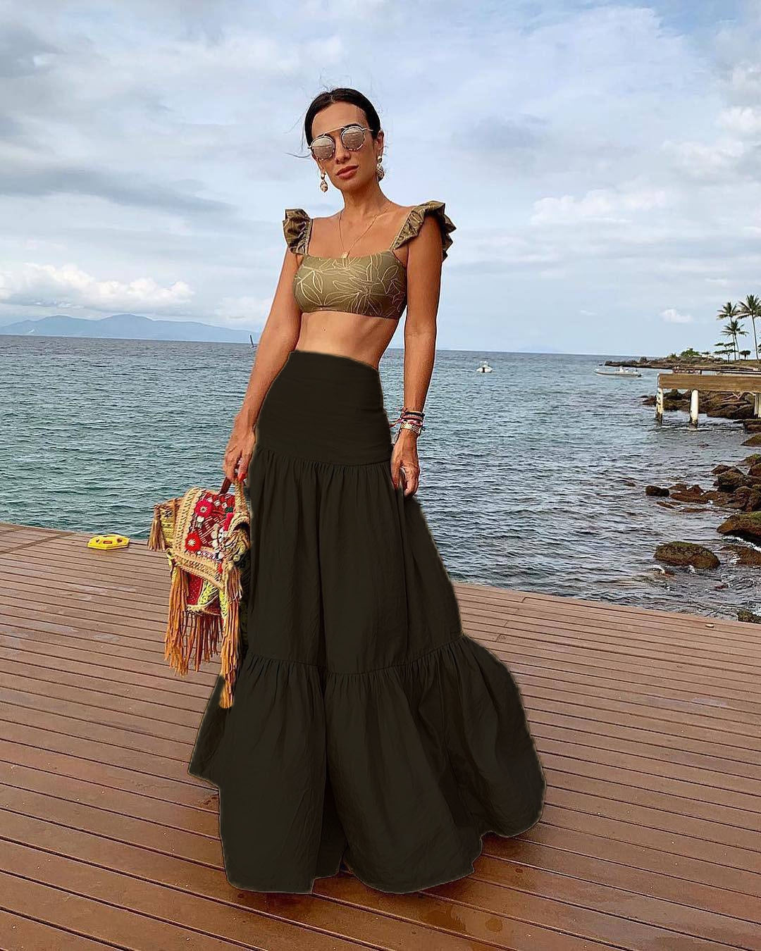 New Multi-layer Stitching Sweet Long Skirts