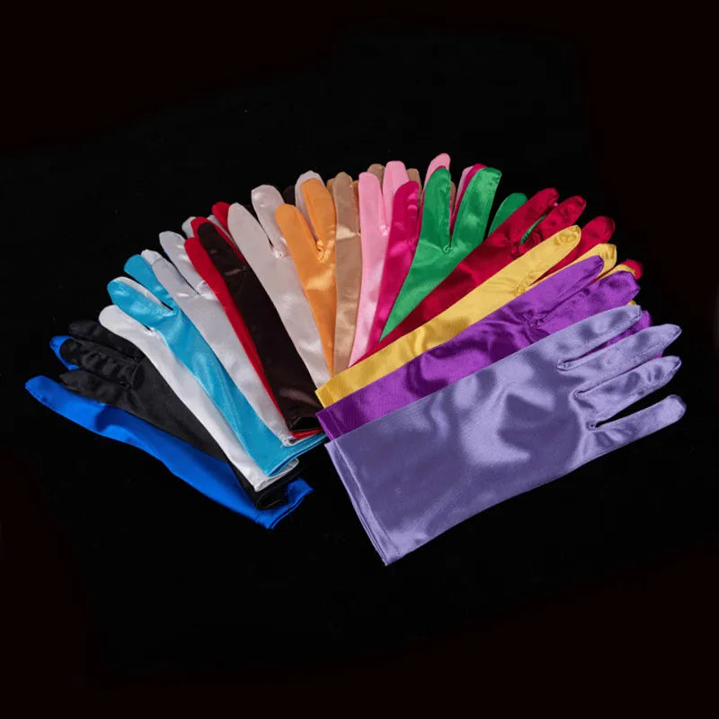 Satin Silk Smooth Solid High Elasticity Gloves