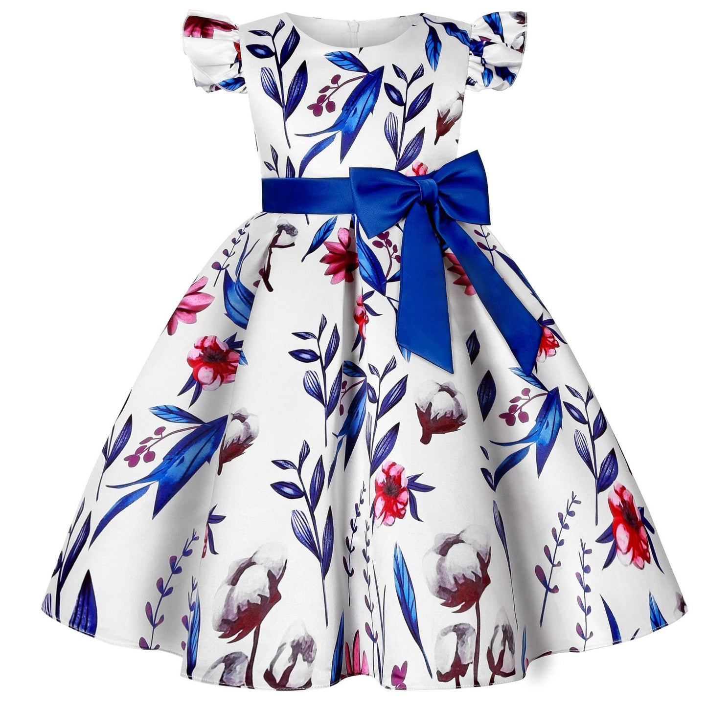 Flower Elegant Causal Princess Party Dresses Children Clothing