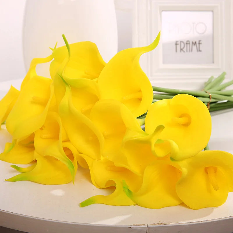 White PU Silk Calla Lily for Bridal Bouquet