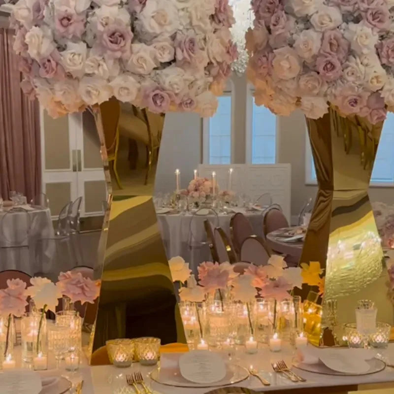 Stainless Steel Flower Stands Vases, Wedding Table Centerpieces,