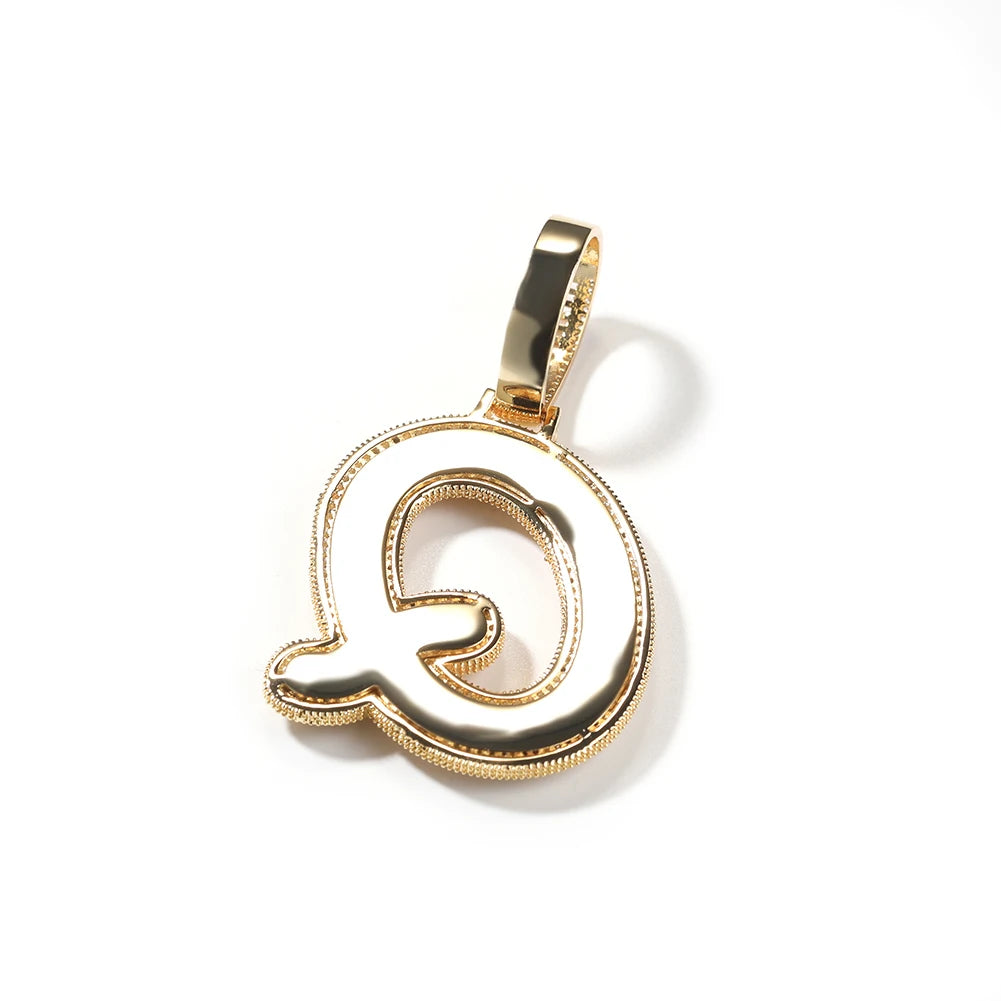 Letter Pendant Iced Out Cubic Zirconia Infinity Chain Necklaces