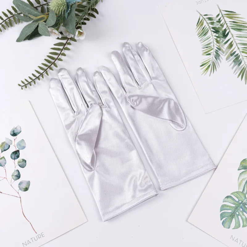 Satin Silk Smooth Solid High Elasticity Gloves