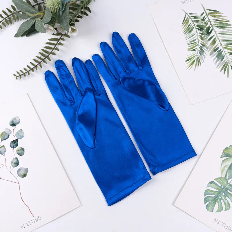 Satin Silk Smooth Solid High Elasticity Gloves