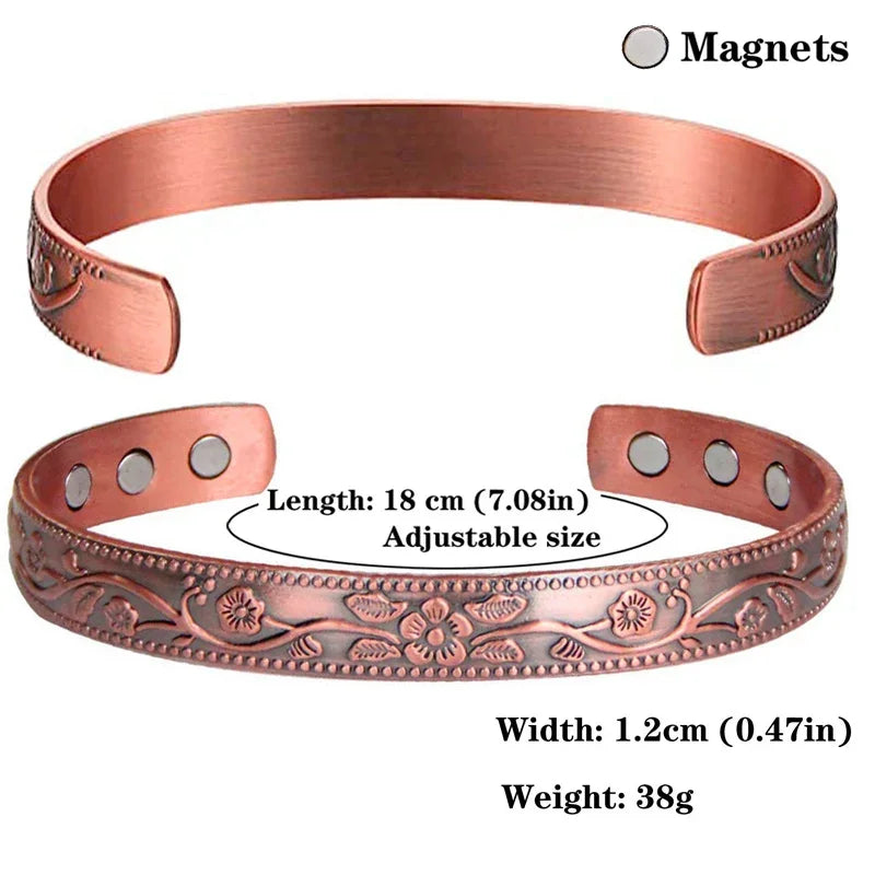 copper magnets adjustable bracelet