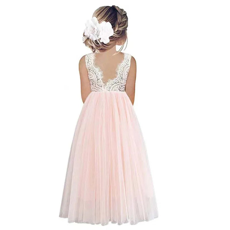 Flower Girl Dress Baby Kids Summer Princess Party Lace children clorthing
