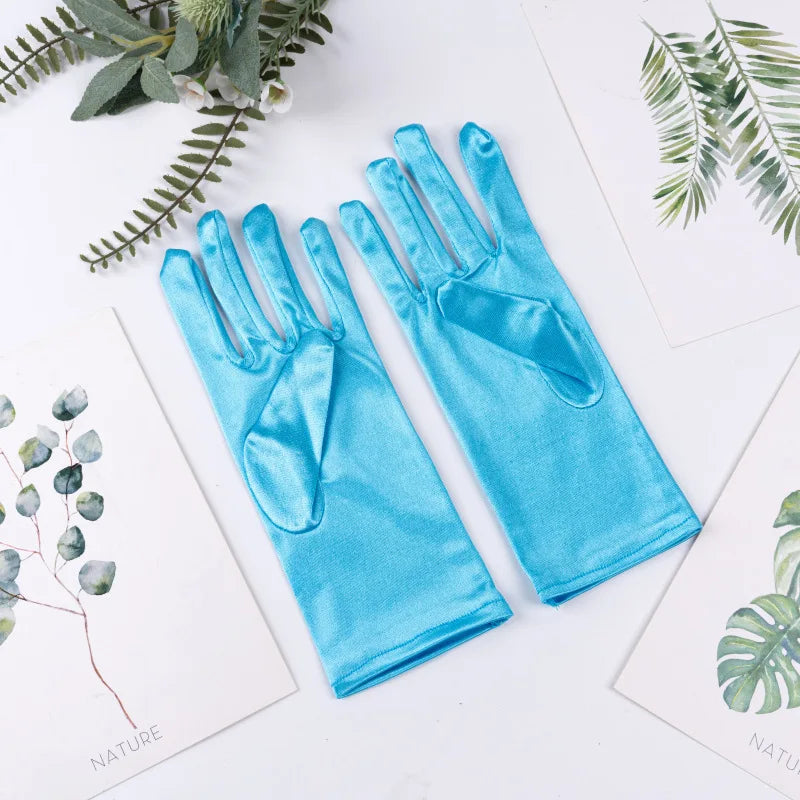 Satin Silk Smooth Solid High Elasticity Gloves
