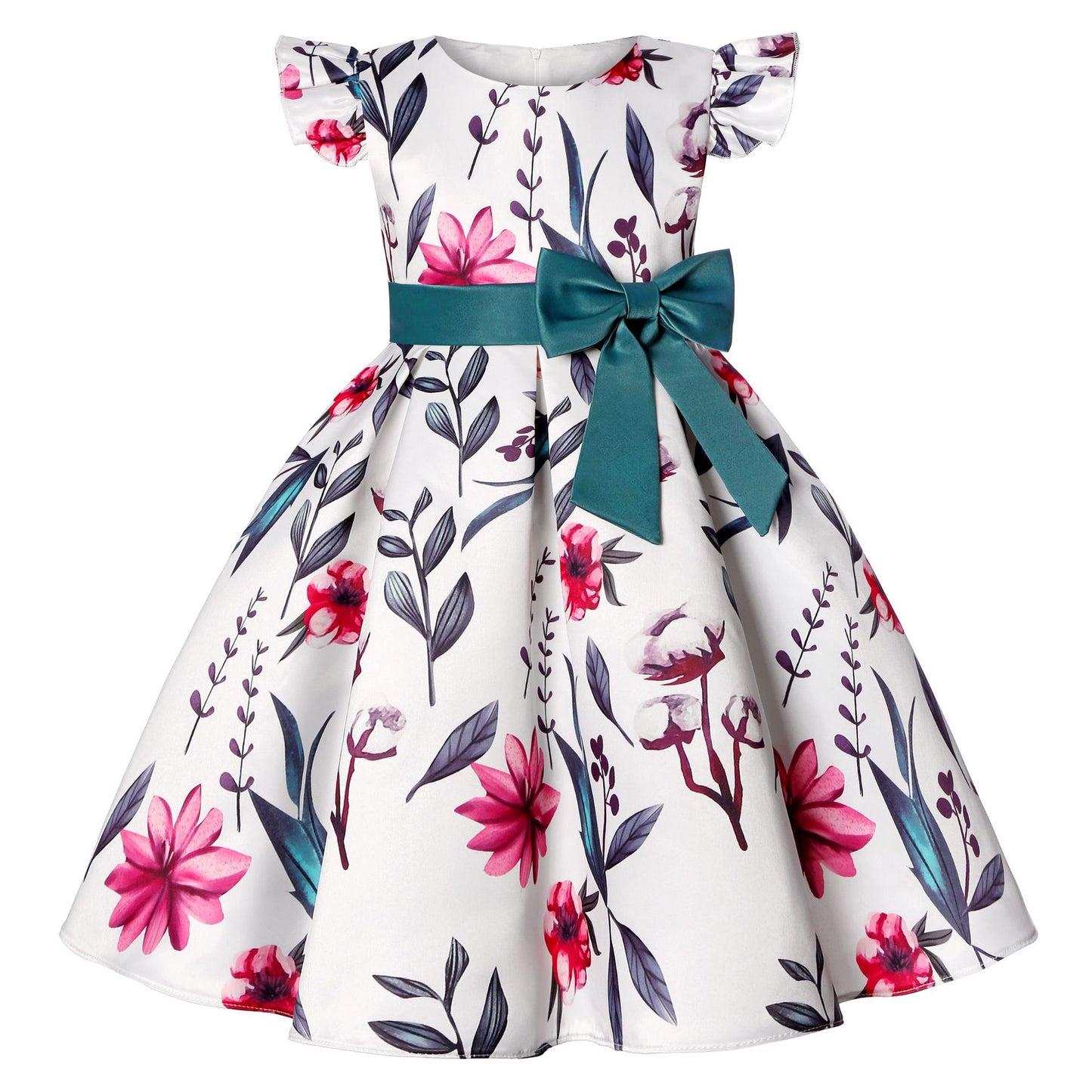 Flower Elegant Causal Princess Party Dresses Children Clothing