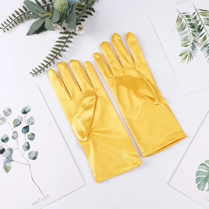 Satin Silk Smooth Solid High Elasticity Gloves
