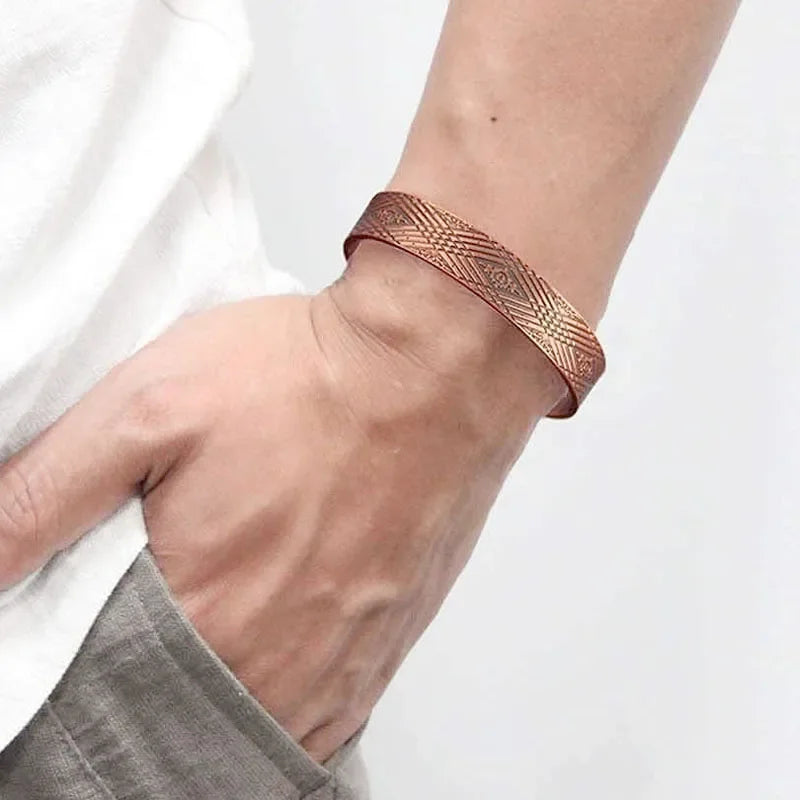 relaxing elegant copper bracelet for men woman.