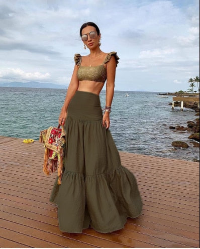 New Multi-layer Stitching Sweet Long Skirts