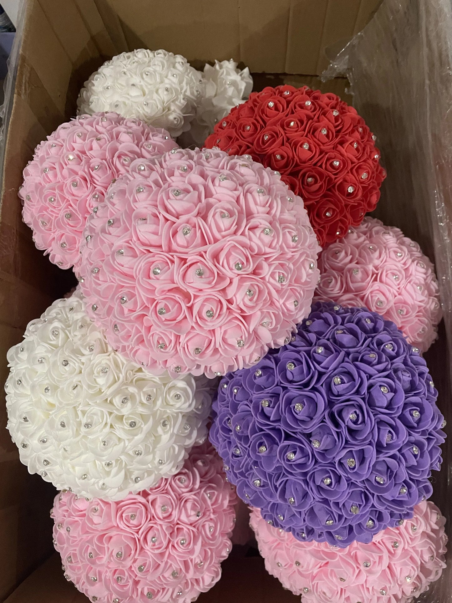 Bridesmaid Wedding Foam flowers White Rose Bridal bouquet