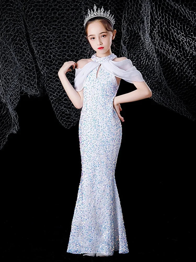 long sequin dress for kids