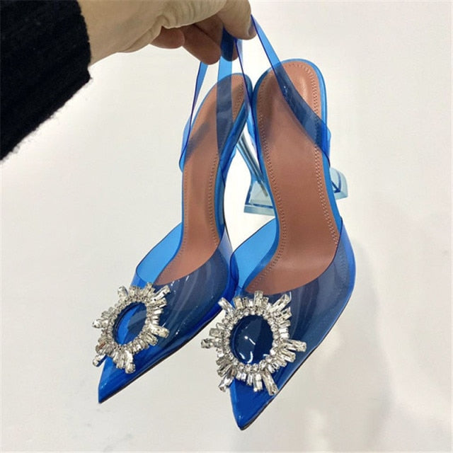 Pumps Elegant Pointed toe Rhinestones High heels