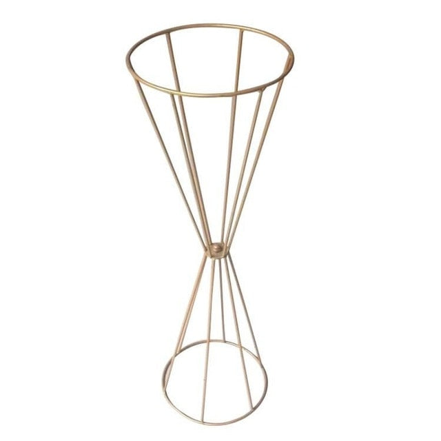 Wedding flower stand in gold