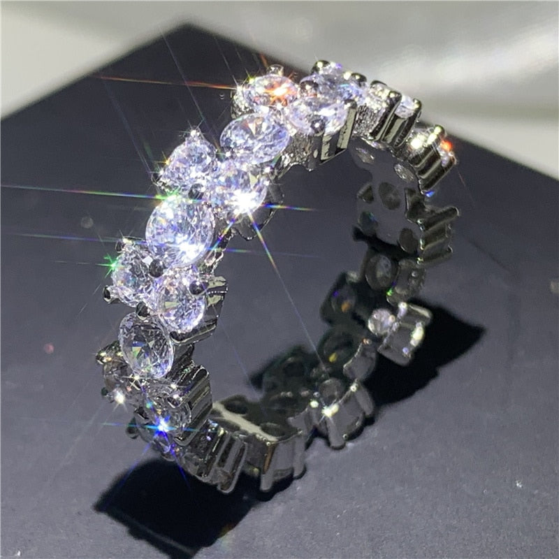 Wholesale Eternity Band Promise ring 925 Sterling silver Diamond cz Engagement Wedding Rings for women Men
