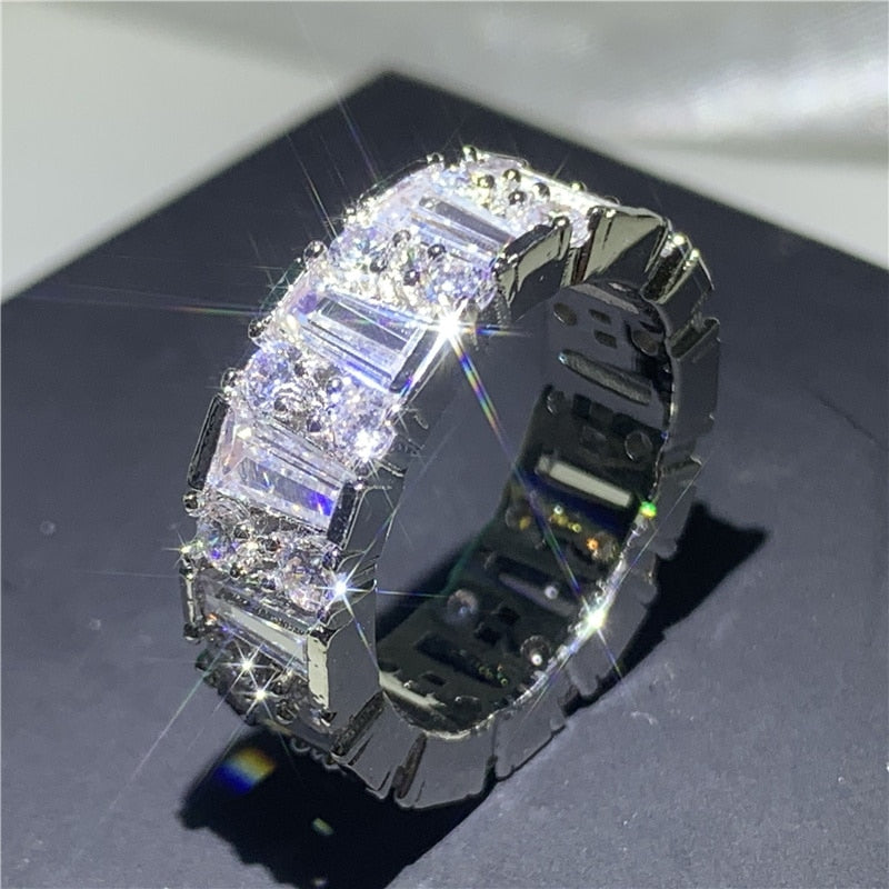 Wholesale Eternity Band Promise ring 925 Sterling silver Diamond cz Engagement Wedding Rings for women Men
