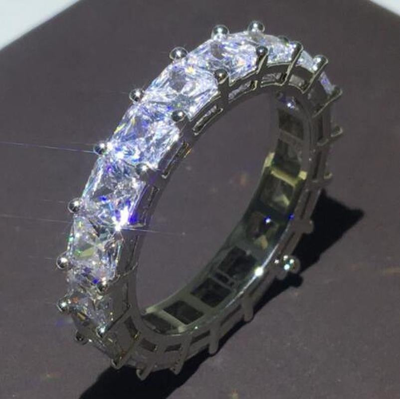 Wholesale Eternity Band Promise ring 925 Sterling silver Diamond cz Engagement Wedding Rings for women Men