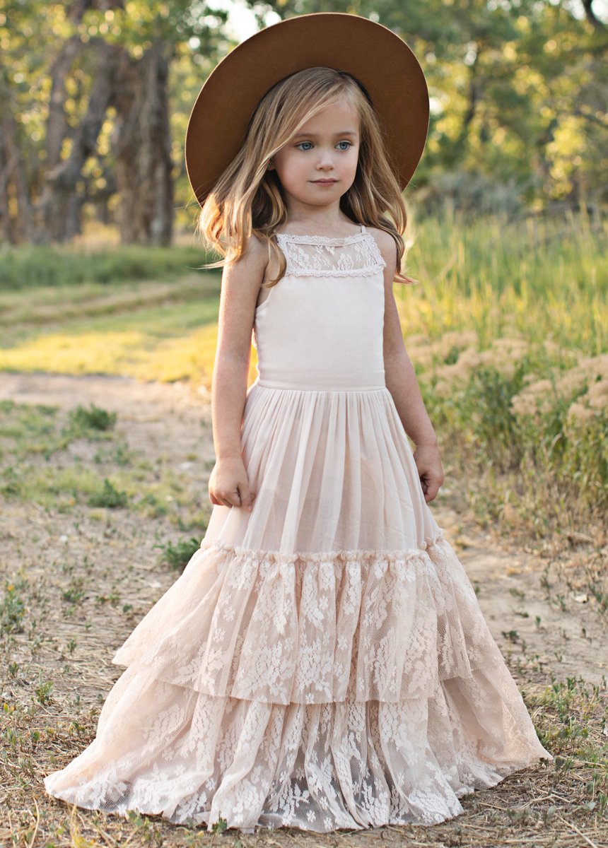 Flower Girls Lace Dresses Princess Party Dress