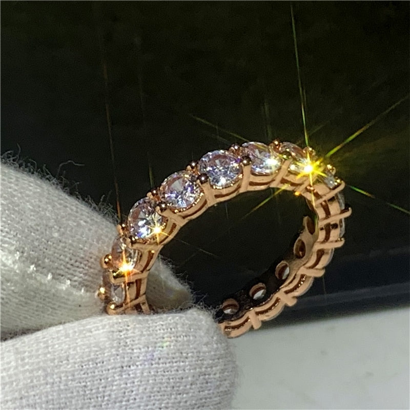 Wholesale Eternity Band Promise ring 925 Sterling silver Diamond cz Engagement Wedding Rings for women Men