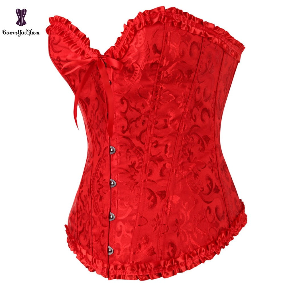 Vintage Pleated Corset Bustier With G String 7 Colors – Make Me