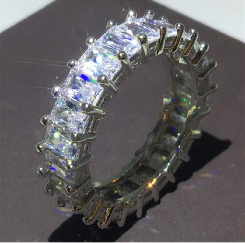 Wholesale Eternity Band Promise ring 925 Sterling silver Diamond cz Engagement Wedding Rings for women Men