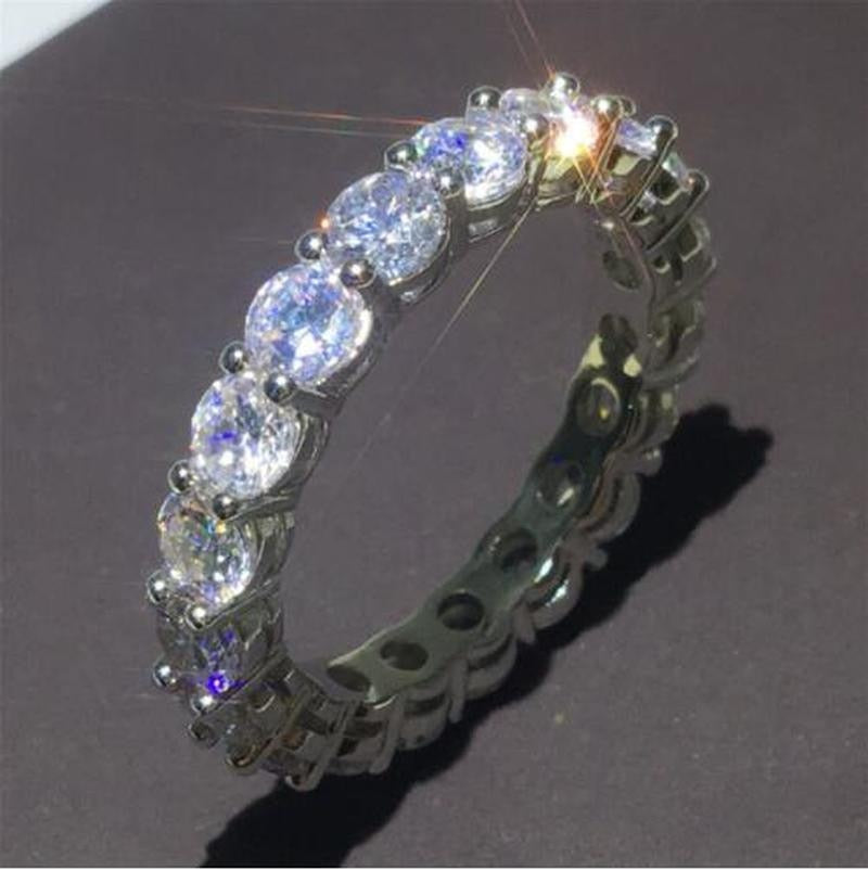 Wholesale Eternity Band Promise ring 925 Sterling silver Diamond cz Engagement Wedding Rings for women Men