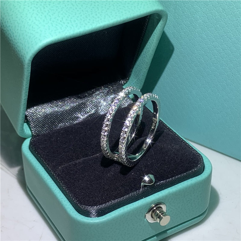 Wholesale Eternity Band Promise ring 925 Sterling silver Diamond cz Engagement Wedding Rings for women Men