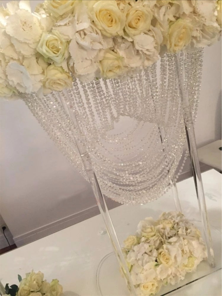 Tall Acrylic Crystal Table Centerpiece Wedding Chandelier Flower Stand Wedding Decoration