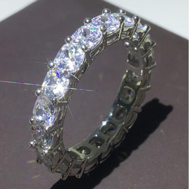 Wholesale Eternity Band Promise ring 925 Sterling silver Diamond cz Engagement Wedding Rings for women Men