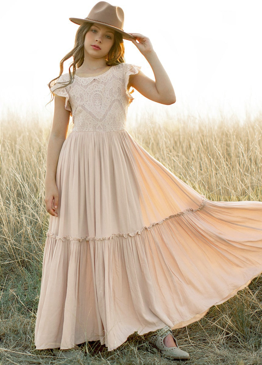 Flower Girls Lace Dresses Princess Party Dress