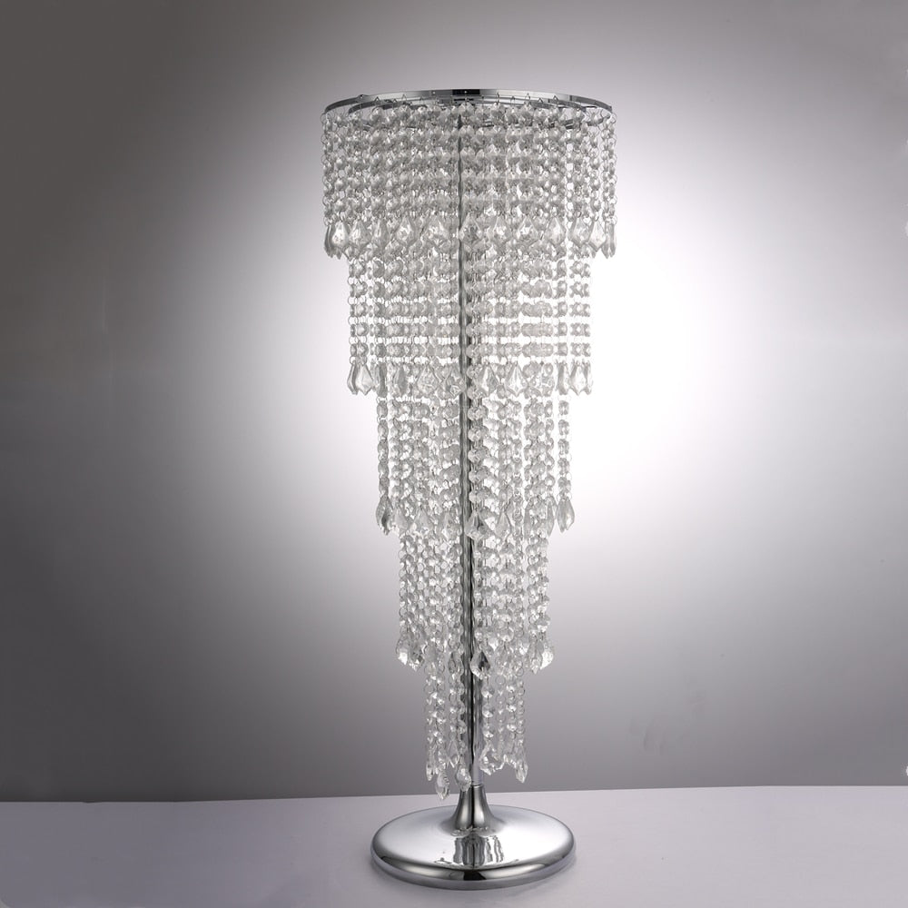 Tall Crystal Wedding Centerpiece Acrylic Flower Stand Chandelier Garlands Wedding Decoration Reception Table Decor