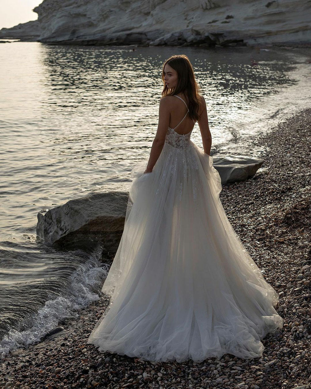 Boho Wedding Dress V Neck and Backless