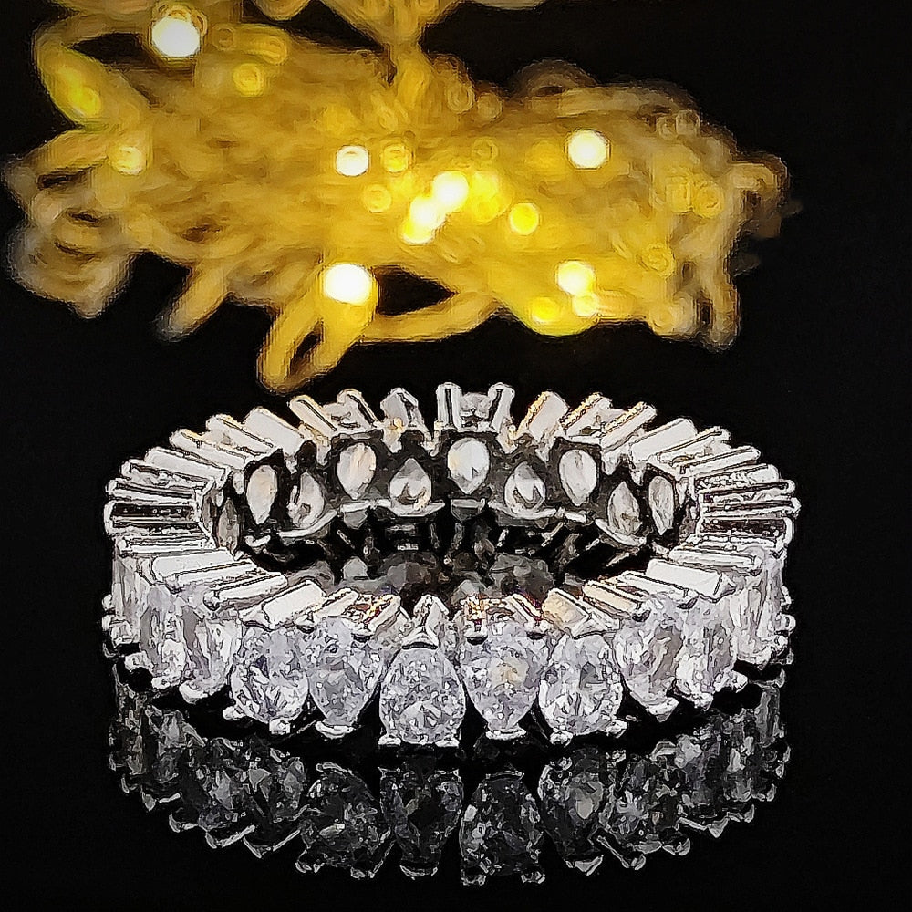 Wholesale Eternity Band Promise ring 925 Sterling silver Diamond cz Engagement Wedding Rings for women Men