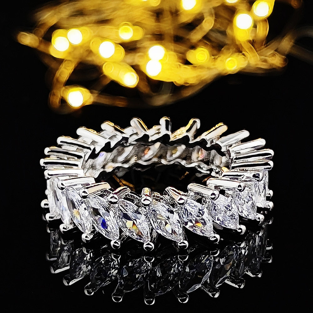 Wholesale Eternity Band Promise ring 925 Sterling silver Diamond cz Engagement Wedding Rings for women Men