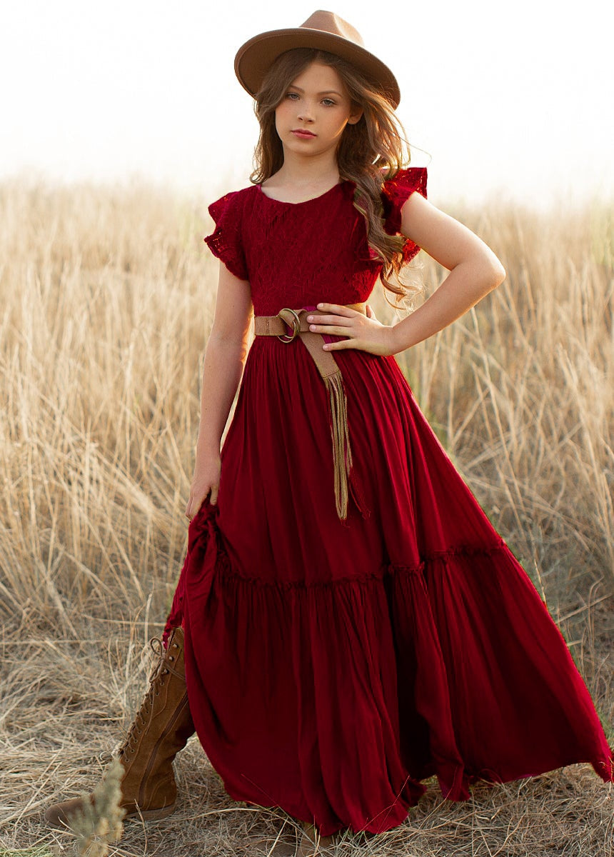 Flower Girls Lace Dresses Princess Party Dress
