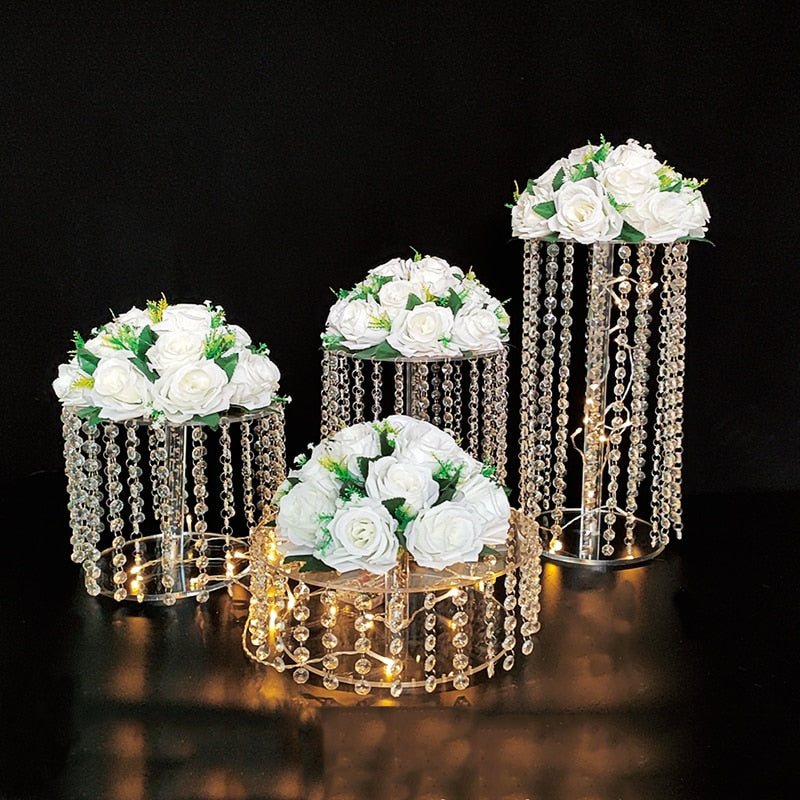 3-9pcs/set Wedding Crystal Tower Acrylic Cake Stand suit