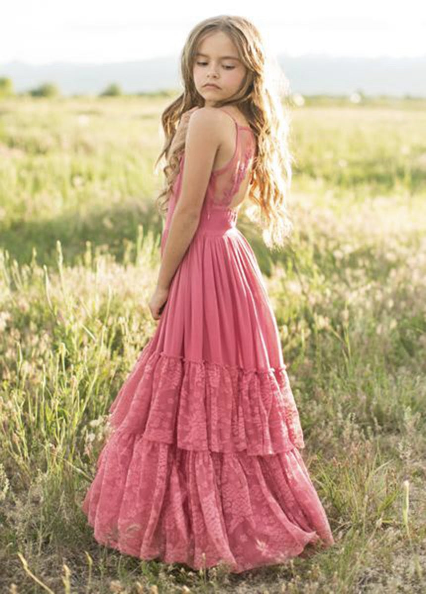 Flower Girls Lace Dresses Princess Party Dress