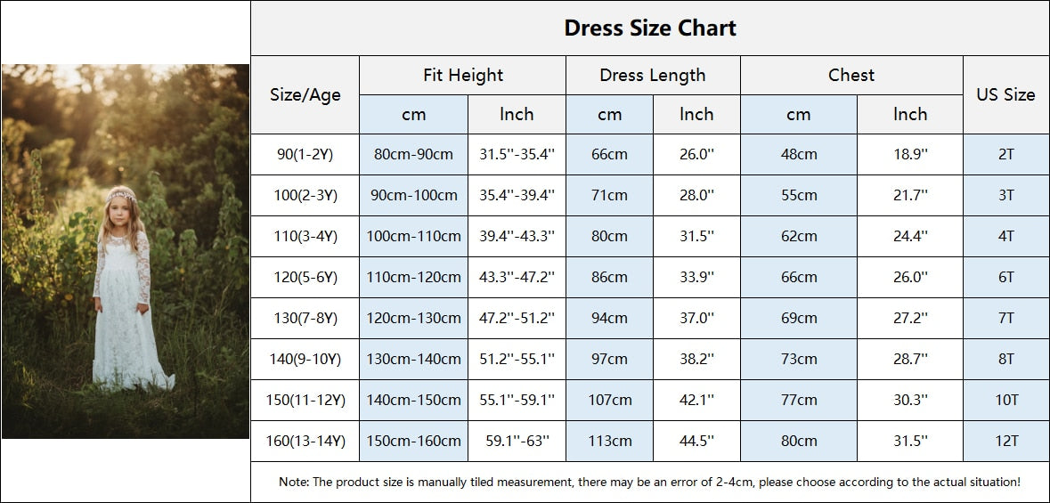 Flower Girl Dresses White Beige Long Sleeve Dress
