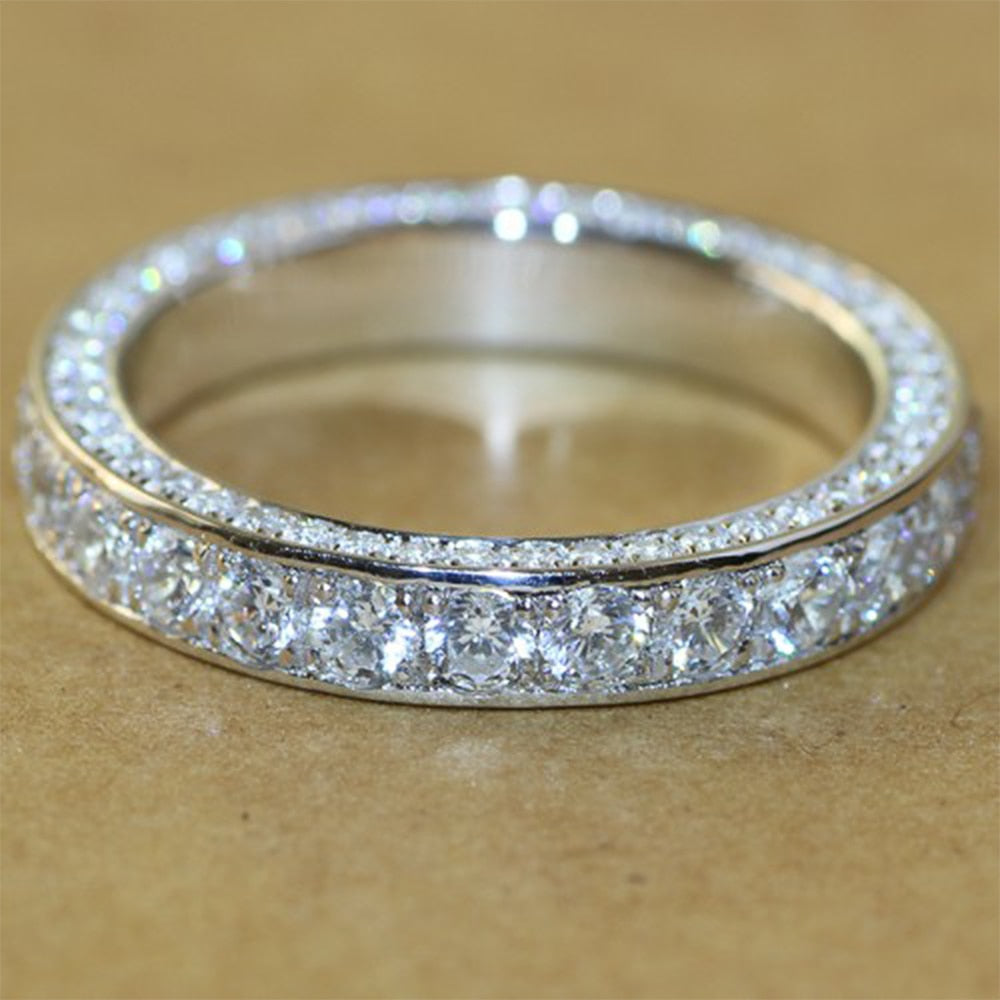 Wholesale Eternity Band Promise ring 925 Sterling silver Diamond cz Engagement Wedding Rings for women Men