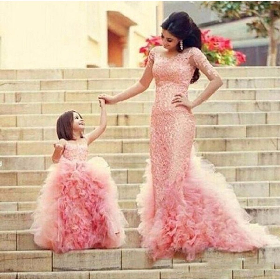 Pink Matching Mother Daughter Formal Dresses Family Matching Outfits Sweet Mother And Daughter Pink Tulle Prom Pink Matching Mother Daughter Formal Dresses Family Matching Outfits Sweet Mother And Daughter Pink Tulle Prom